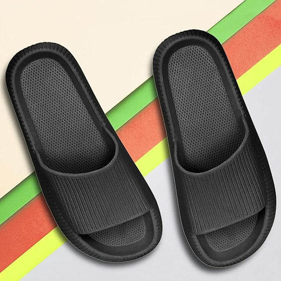 Athloes Men Slides Black (Pack of 2)